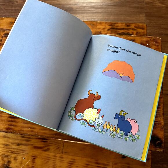 Vintage 1981 Where Does The Sun Go At Night? Hardcover Book - Picture 4 of 10